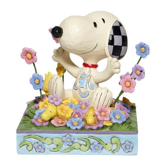 Enesco Tradtions by Jim Shore Peanuts : Snoopy in bed of Flowers Figurine  6007965