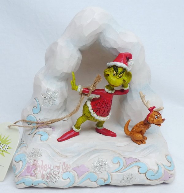 enesco Tradtions Grinch by Jim Shore : Grinch Standing by Mounds of Snow Illuminated