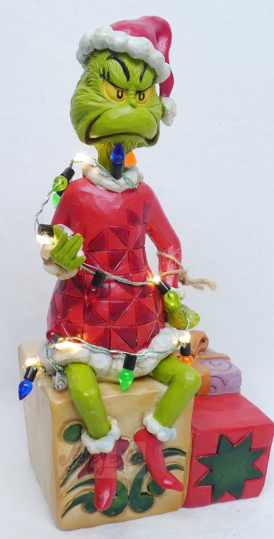 Enesco Tradtions Grinch by Jim Shore :  Grinch with lights Figurin 6008887