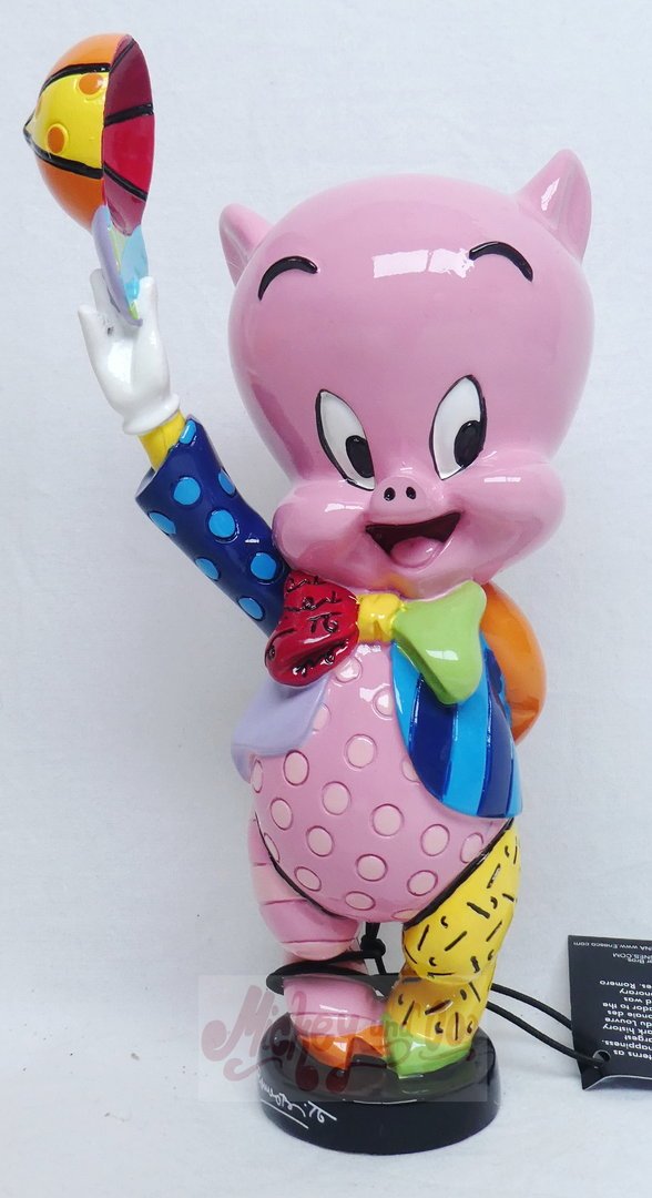 Enesco Looney Tunes : 4058186 Porky Pig Schweinchen Dick mit Baseball Mütze