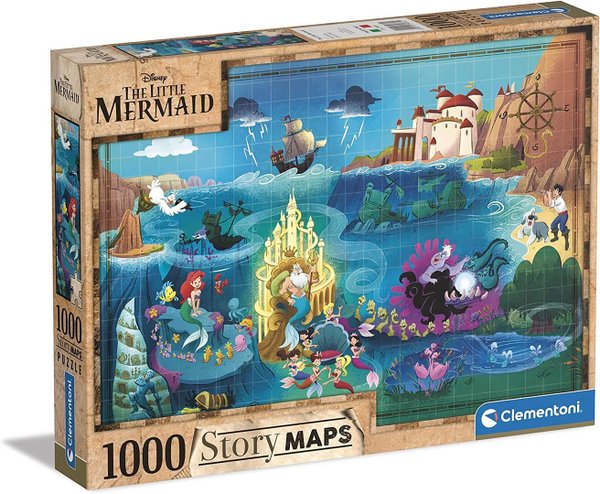 Disney  Story Maps Puzzle Arielle die Meerjungfrau (1000 Teile)