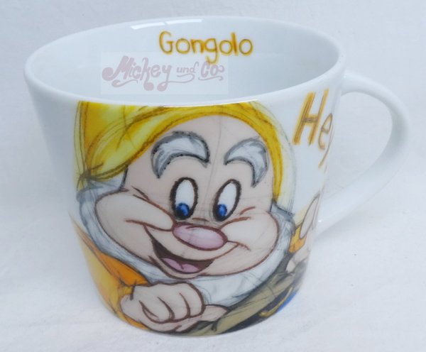 Disney Home MUG Kaffeetasse Tasse Pott Schneewittchen und die 7 Zwerge Sketch 430cl :Happy