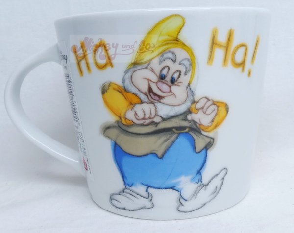 Disney Home MUG Kaffeetasse Tasse Pott Schneewittchen und die 7 Zwerge Sketch 430cl :Happy