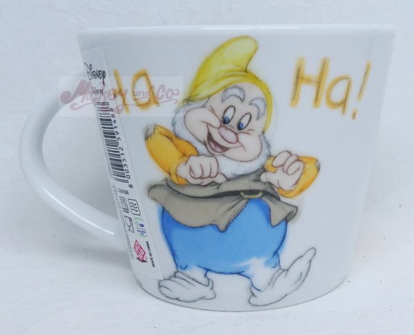 Disney Home MUG Kaffeetasse Tasse Pott Schneewittchen und die 7 Zwerge Sketch 270cl :Happy