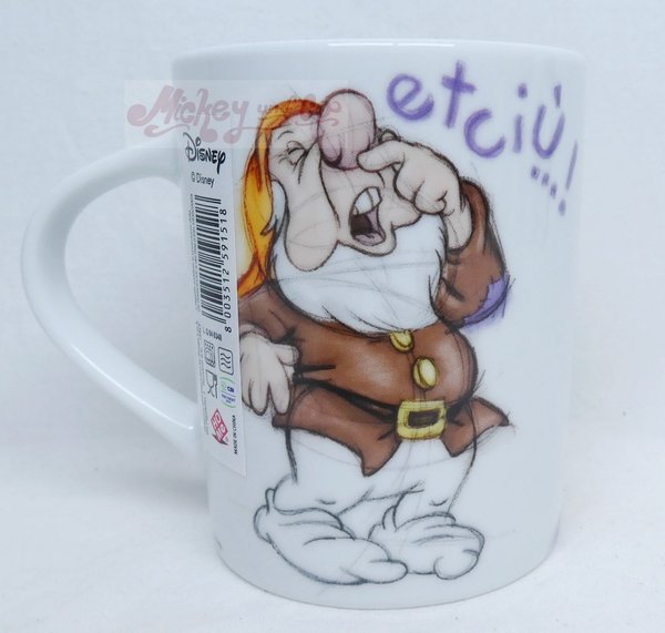 Disney Home MUG Kaffeetasse Tasse Pott Schneewittchen und die 7 Zwerge Sketch 340cl : Hatschi