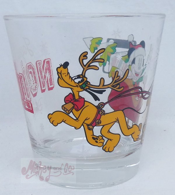 Disney Disneyland Paris Glas Trinkglas Saftglas Wasserglas Weihnachten 2022 Mickey & Pluto