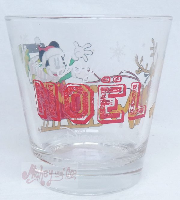 Disney Disneyland Paris Glas Trinkglas Saftglas Wasserglas Weihnachten 2022 Mickey & Pluto
