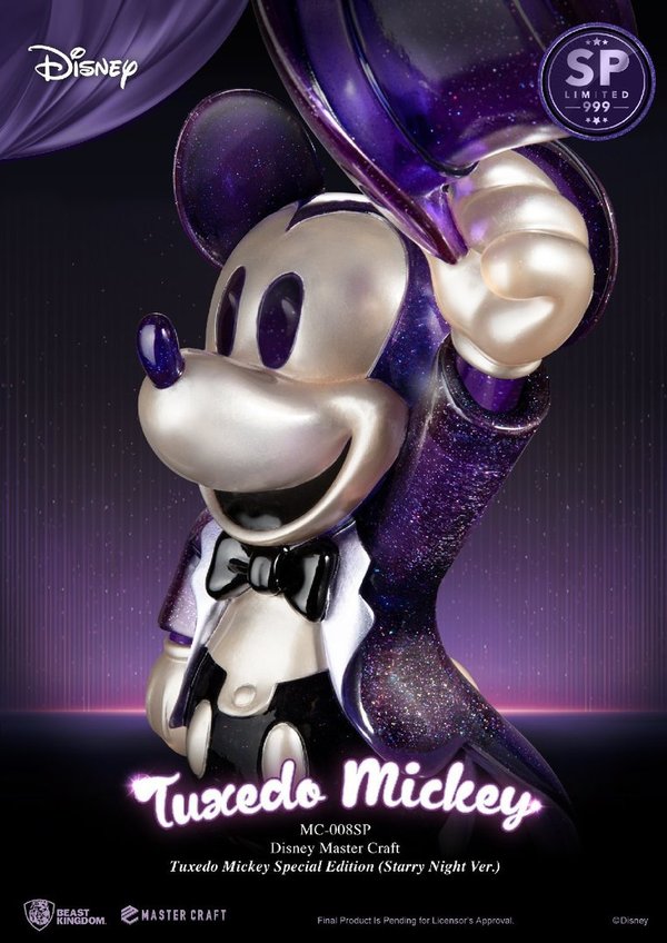 Disney Beast Kingdom Master Craft Statue Mickey Miouse Tuxedo Starry Night Version 100 Jahre