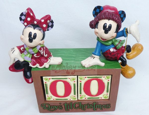 Material : Cast Stone  Höhe ; 18 cm hoch  Mickey & Minnie Mouse Weihnachtskalender  6013057  Dieser