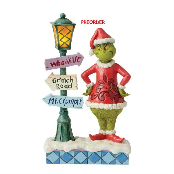 Enesco Tradtions Grinch by Jim Shore : 6012699 Grinch with Street Sign PREORDER