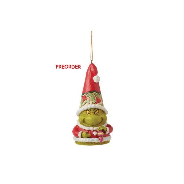 Enesco Tradtions Grinch by Jim Shore : 6012711 Grinch Gnome with Ornament  Hanging Ornament PREORDER