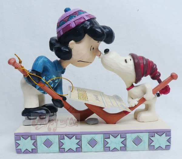 Enesco Peanuts par Jim Shore : 6013041 Snoopy et Lucy jouant au hockey