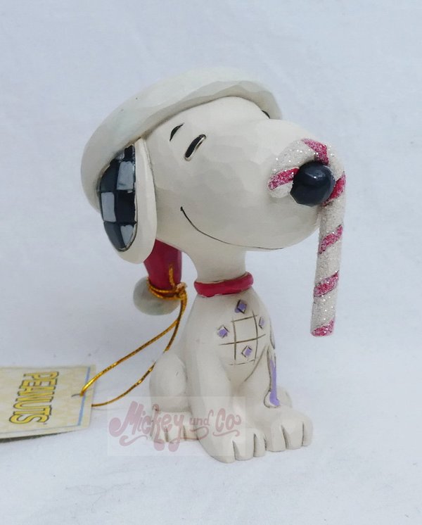 Enesco Peanuts by Jim Shore : 6013048 Snoopy Glitter Candy Cane Mini Figur