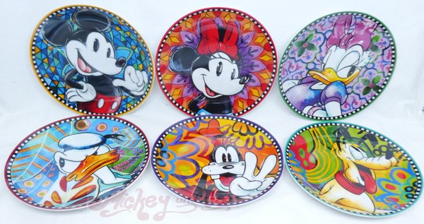 Disney Egan Household MUG Cup 100 Years of Wonder: Set of 6 Dessert Plates Mickey and Friends