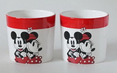 Disney Kurt S Adler Blumentopf: medium size : Mickey und Minnie Retro
