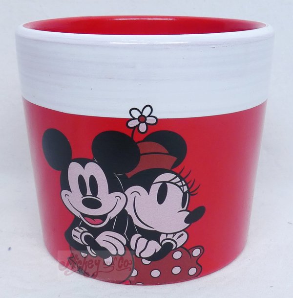 Disney Kurt S Adler Blumentopf: medium size : Mickey und Minnie Retro
