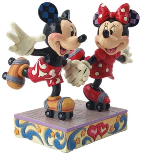 Disney Enesco Traditions Jim Shore Figur: 6014315 A sweet Skate Mickey Minnie Rollschuh