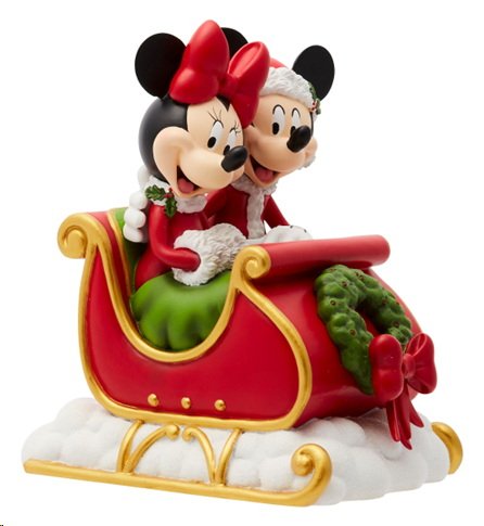 Disney Enesco Showcase 6015327 Mickey & Minnie Holiday Sleigh Ride