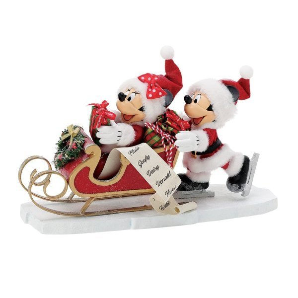 Disney Enesco Possible Dreams Mickey und Minnie im Schlitten auf Eis 6014775