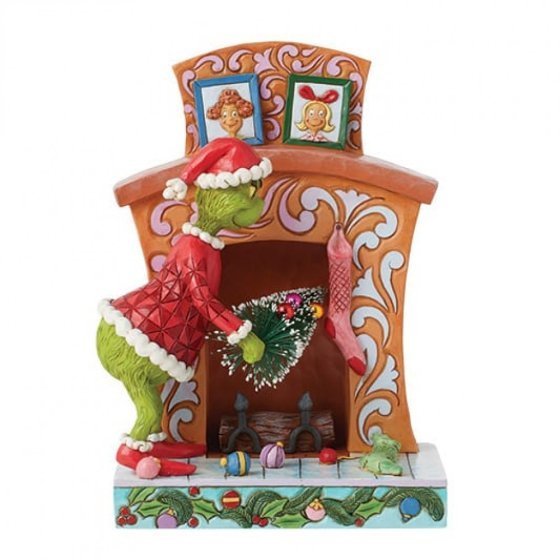 Enesco Grinch by Jim Shore 6015214 Grinch pushes tree into the fireplace